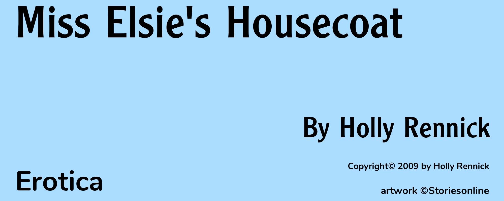 Miss Elsie's Housecoat - Cover