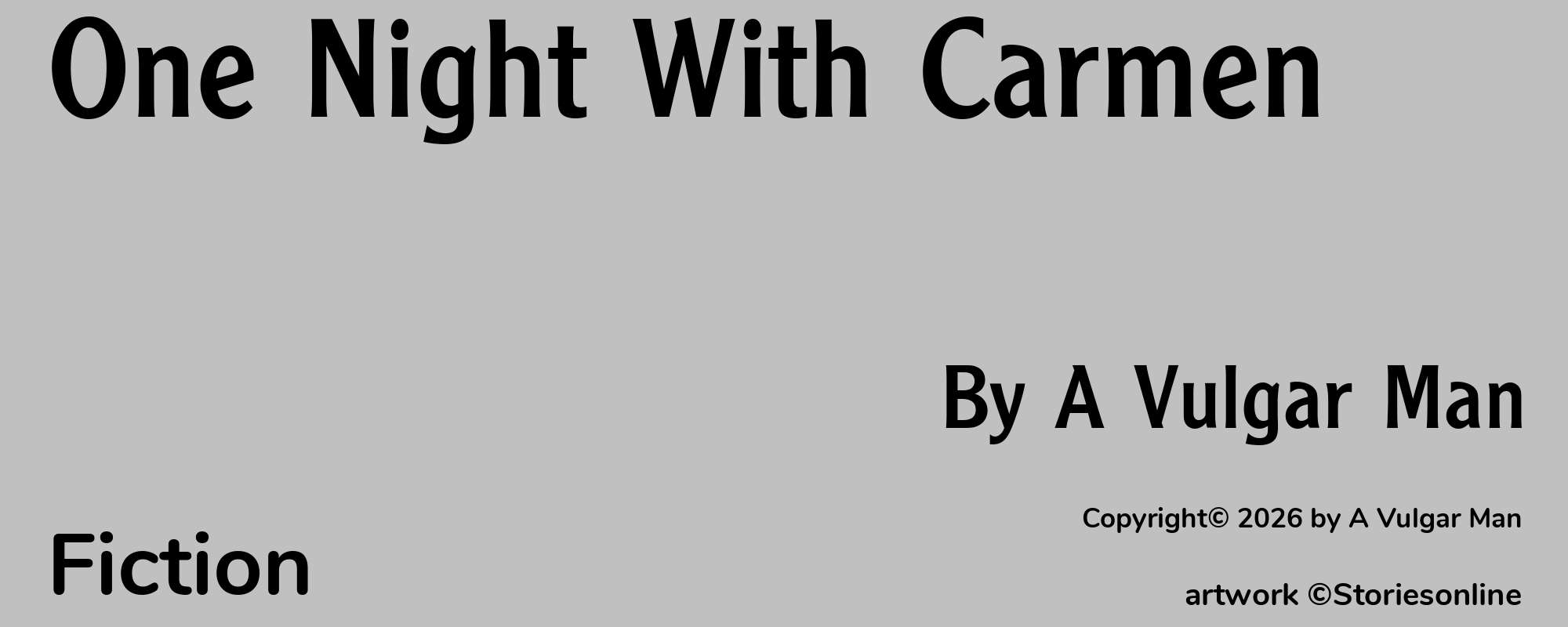 One Night With Carmen - Cover