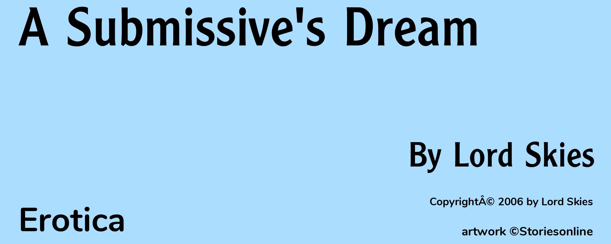 A Submissive's Dream - Cover