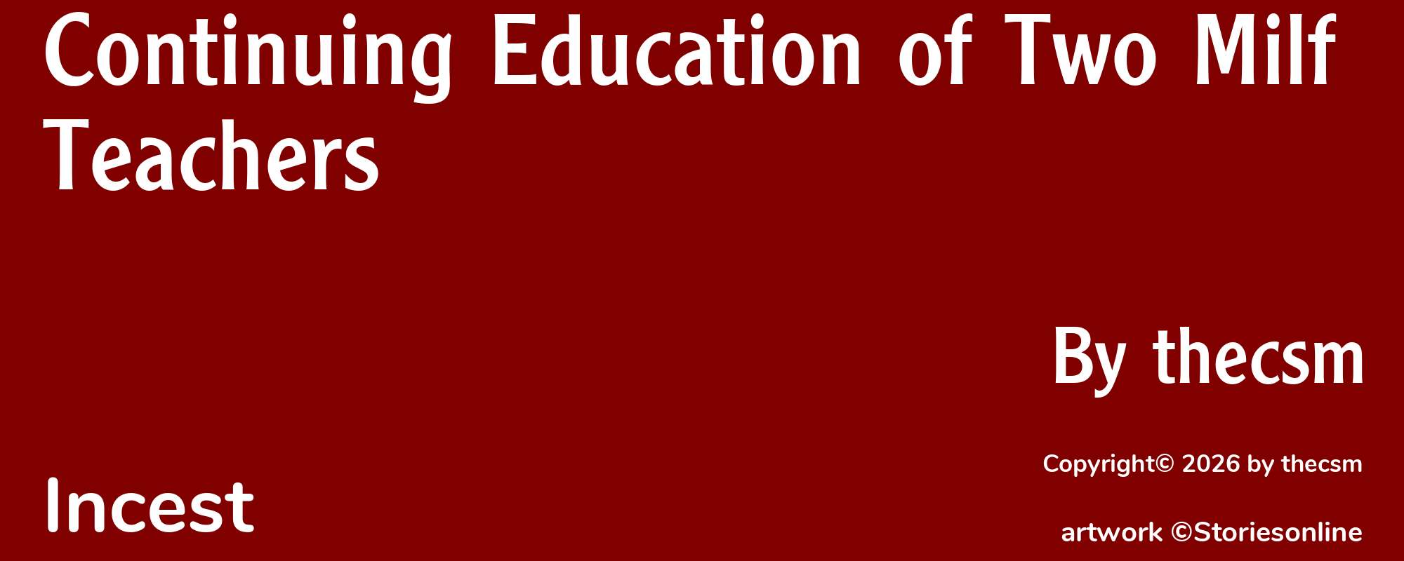 Continuing Education of Two Milf Teachers - Cover