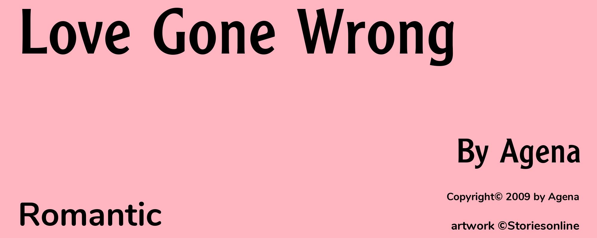 Love Gone Wrong - Cover