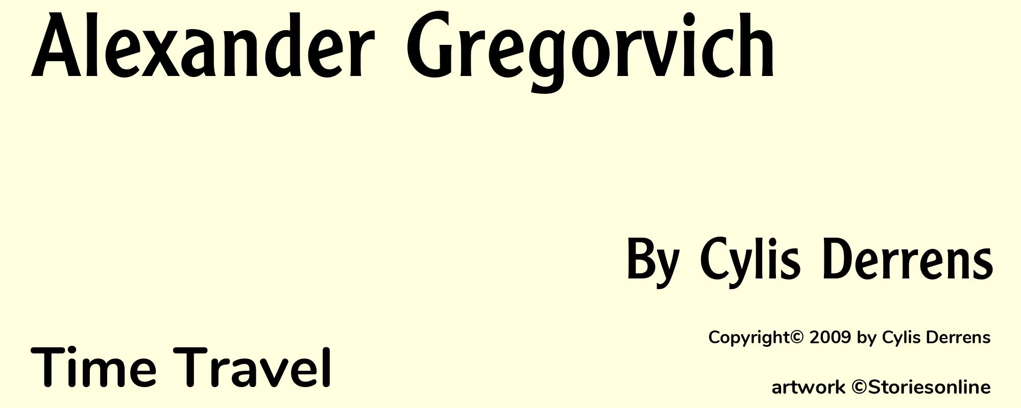 Alexander Gregorvich - Cover