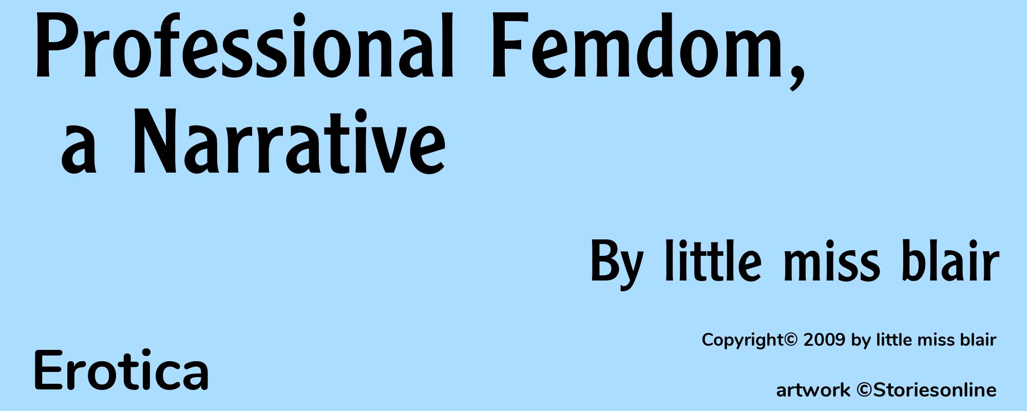 Professional Femdom, a Narrative - Cover