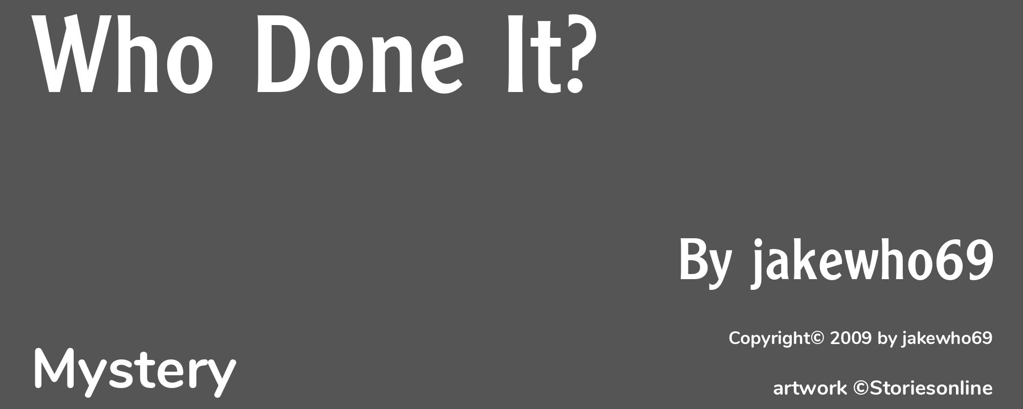Who Done It? - Cover
