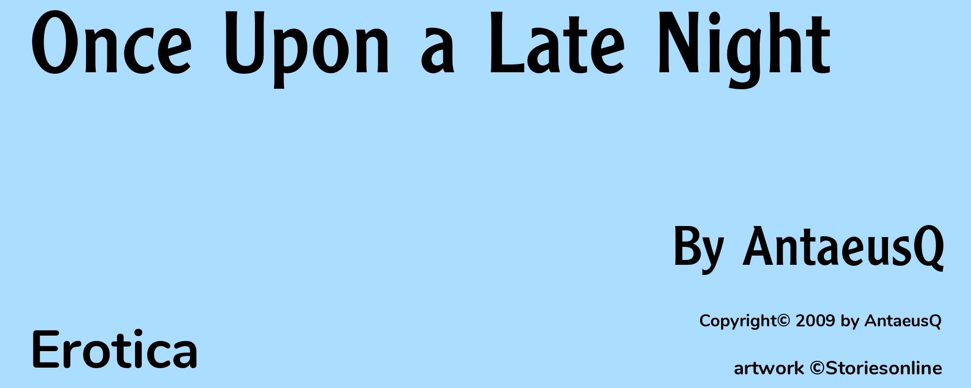 Once Upon a Late Night - Cover