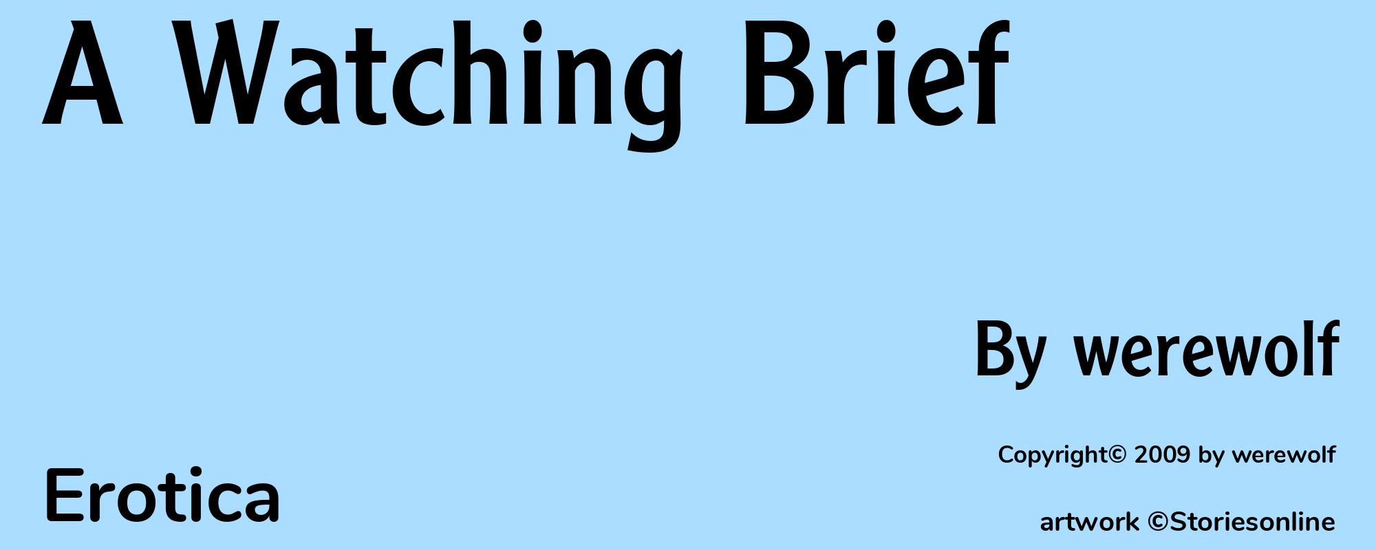 A Watching Brief - Cover