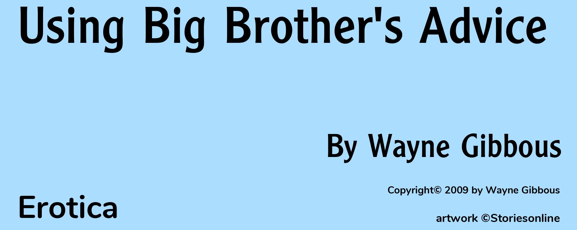 Using Big Brother's Advice - Cover