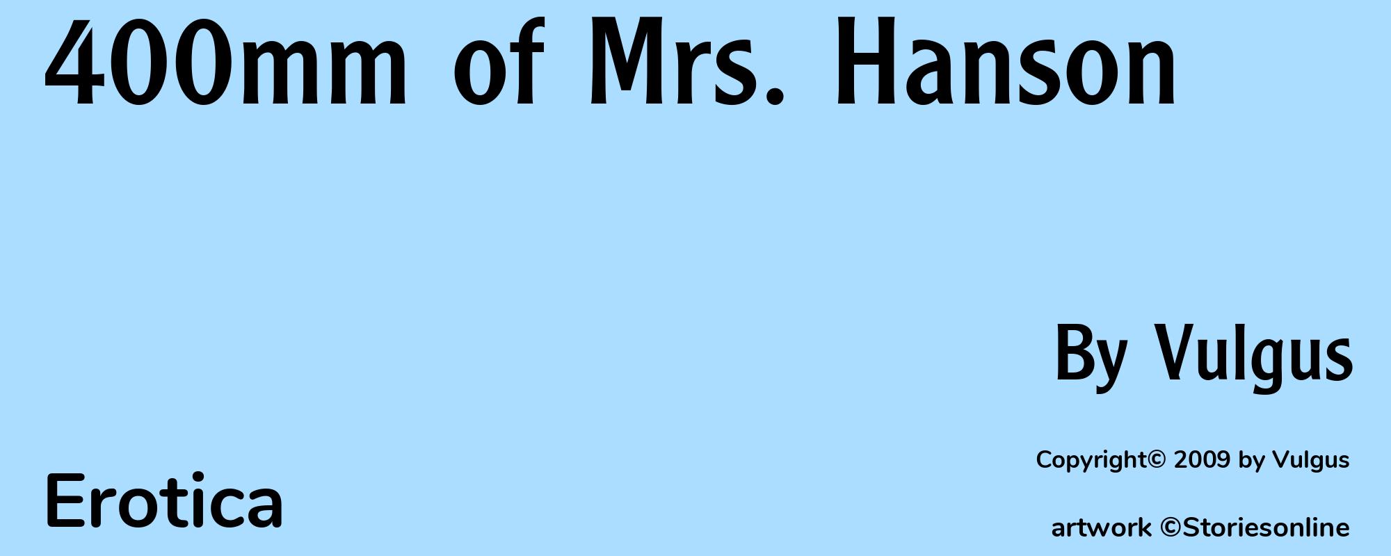 400mm of Mrs. Hanson - Cover