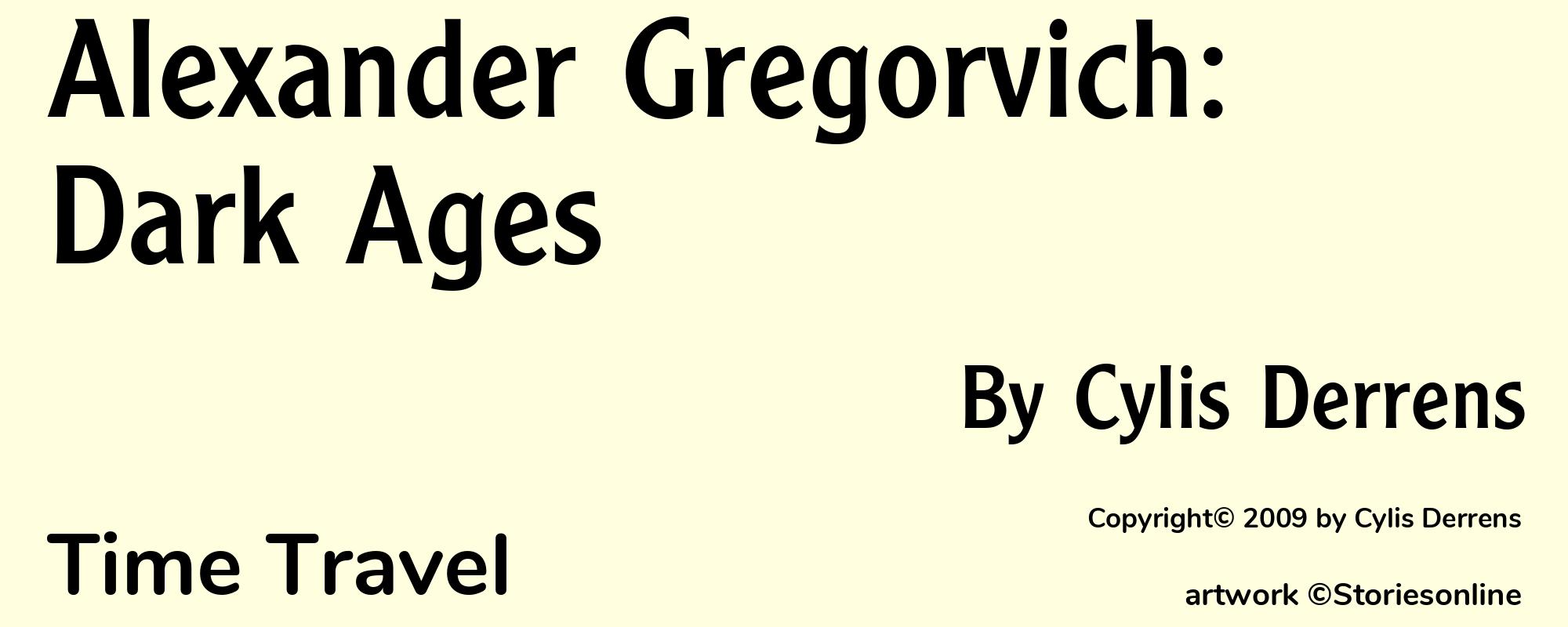 Alexander Gregorvich: Dark Ages - Cover