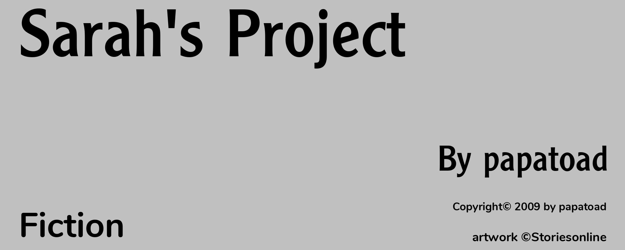 Sarah's Project - Cover