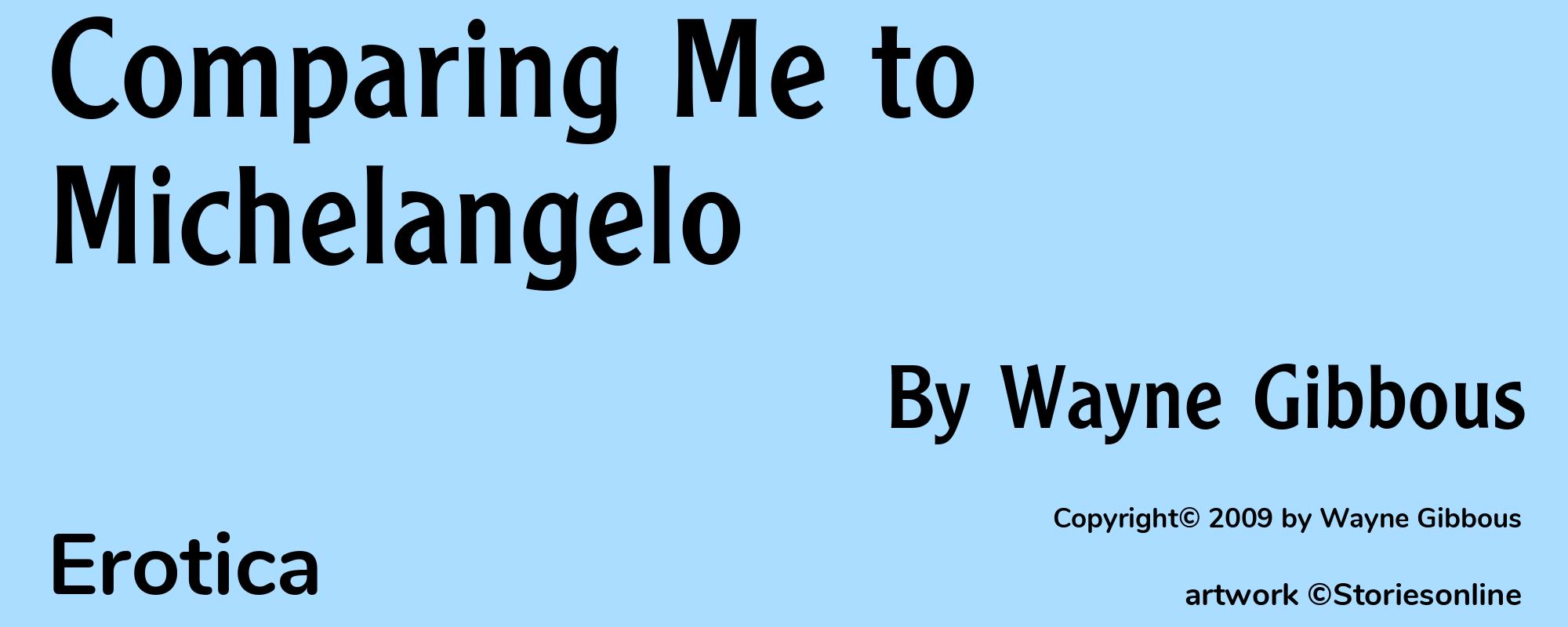 Comparing Me to Michelangelo - Cover