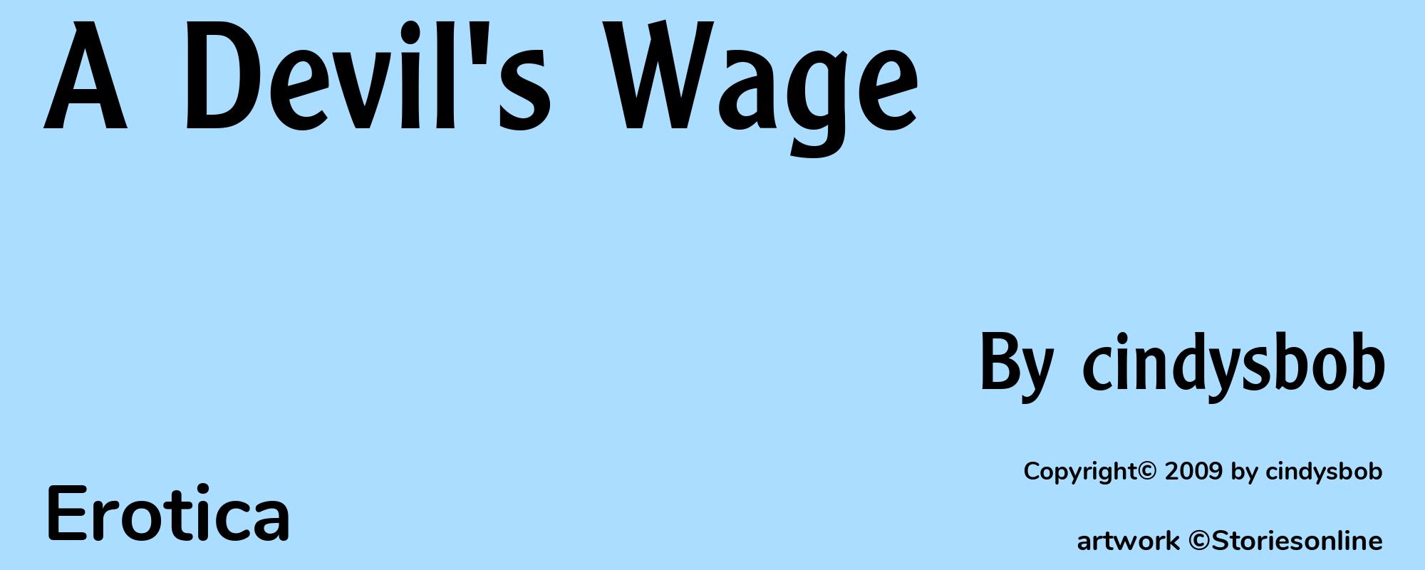 A Devil's Wage - Cover