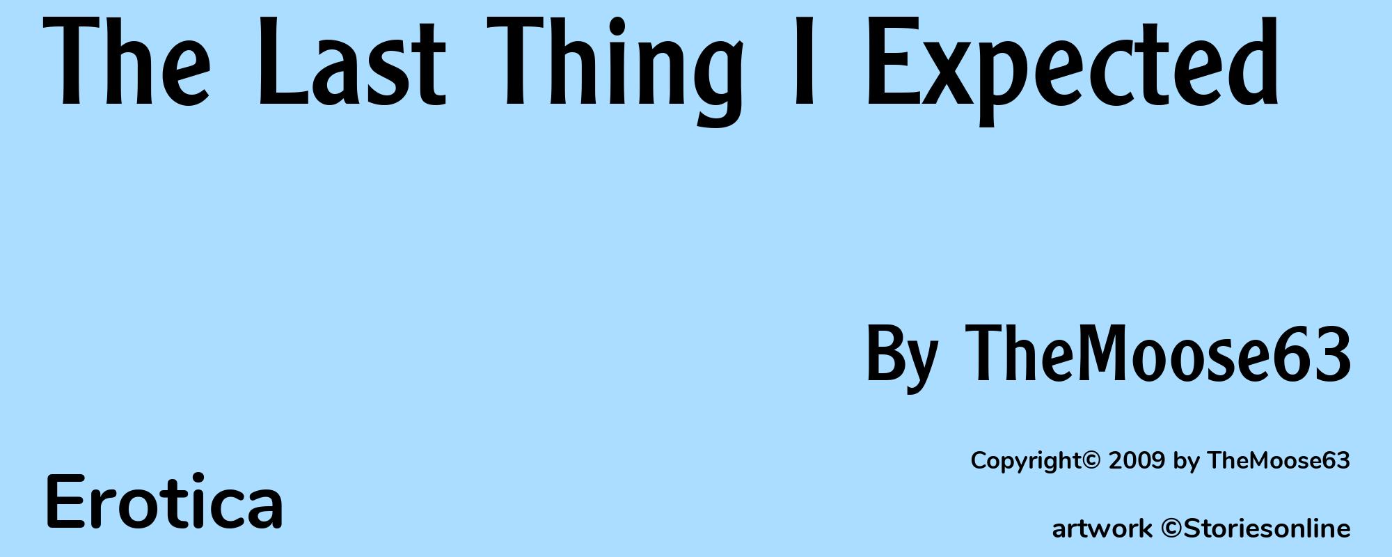 The Last Thing I Expected - Cover