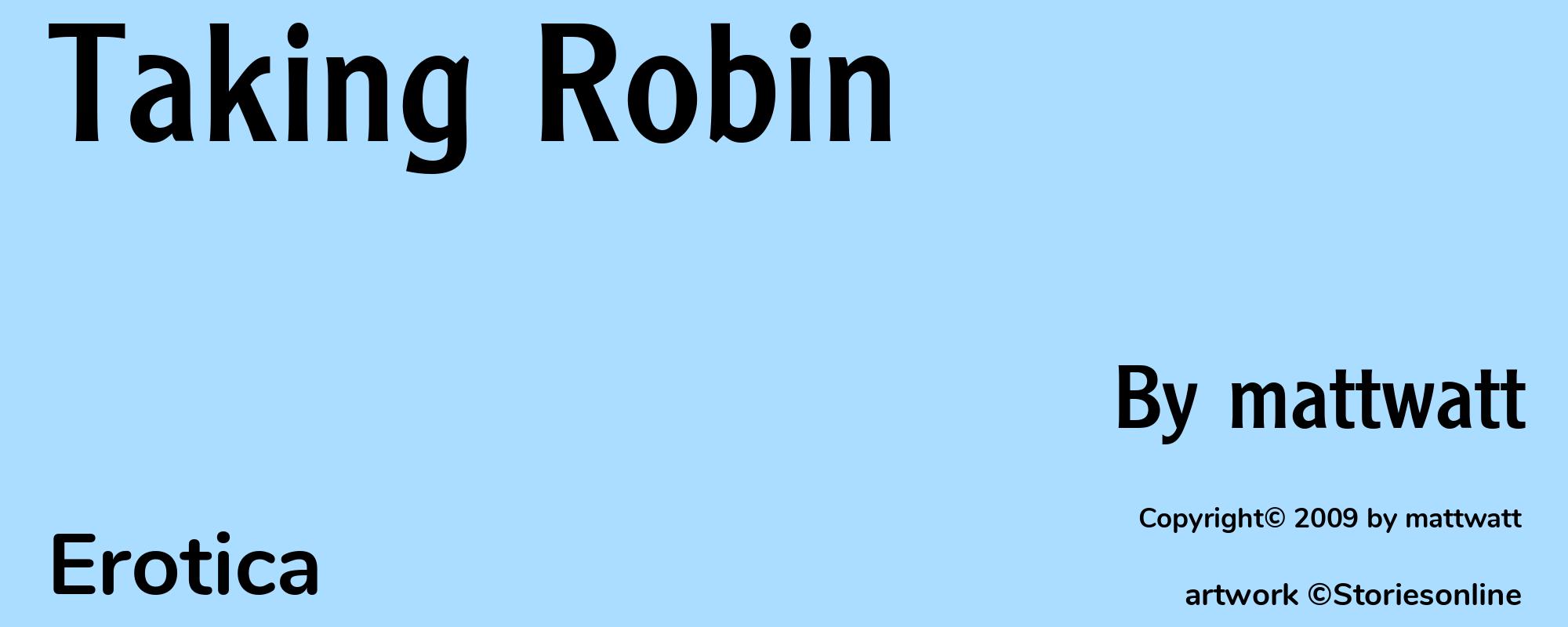 Taking Robin - Cover