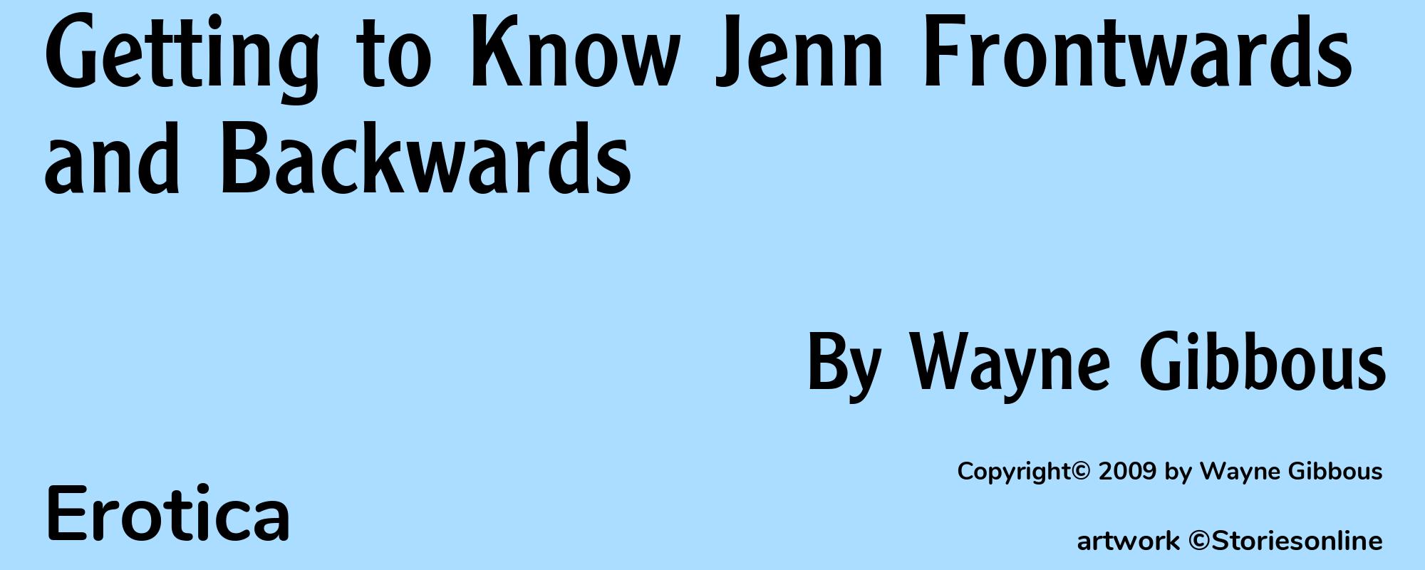 Getting to Know Jenn Frontwards and Backwards - Cover