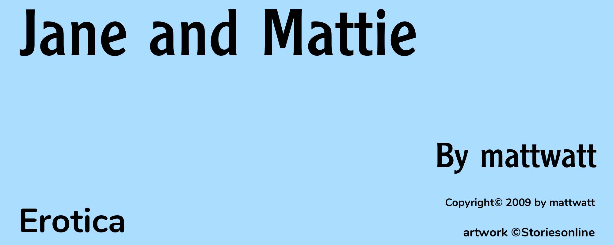 Jane and Mattie - Cover