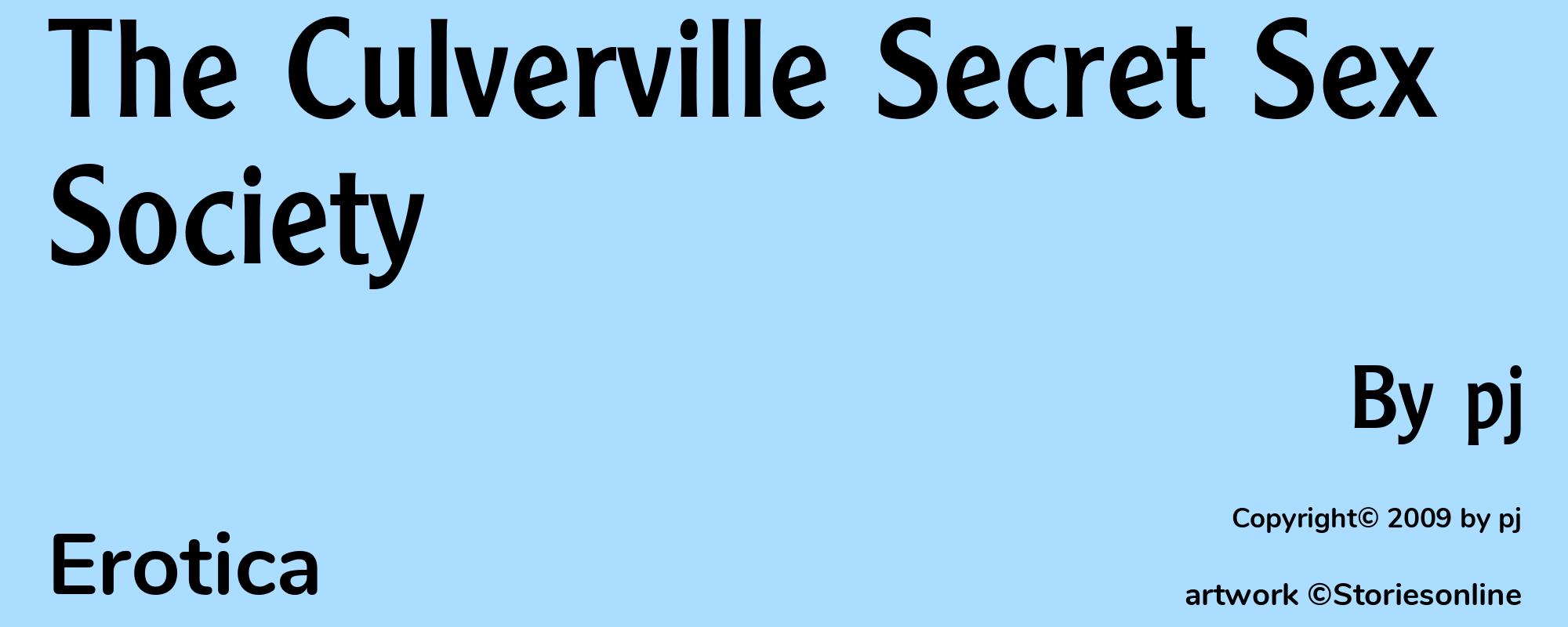 The Culverville Secret Sex Society - Cover