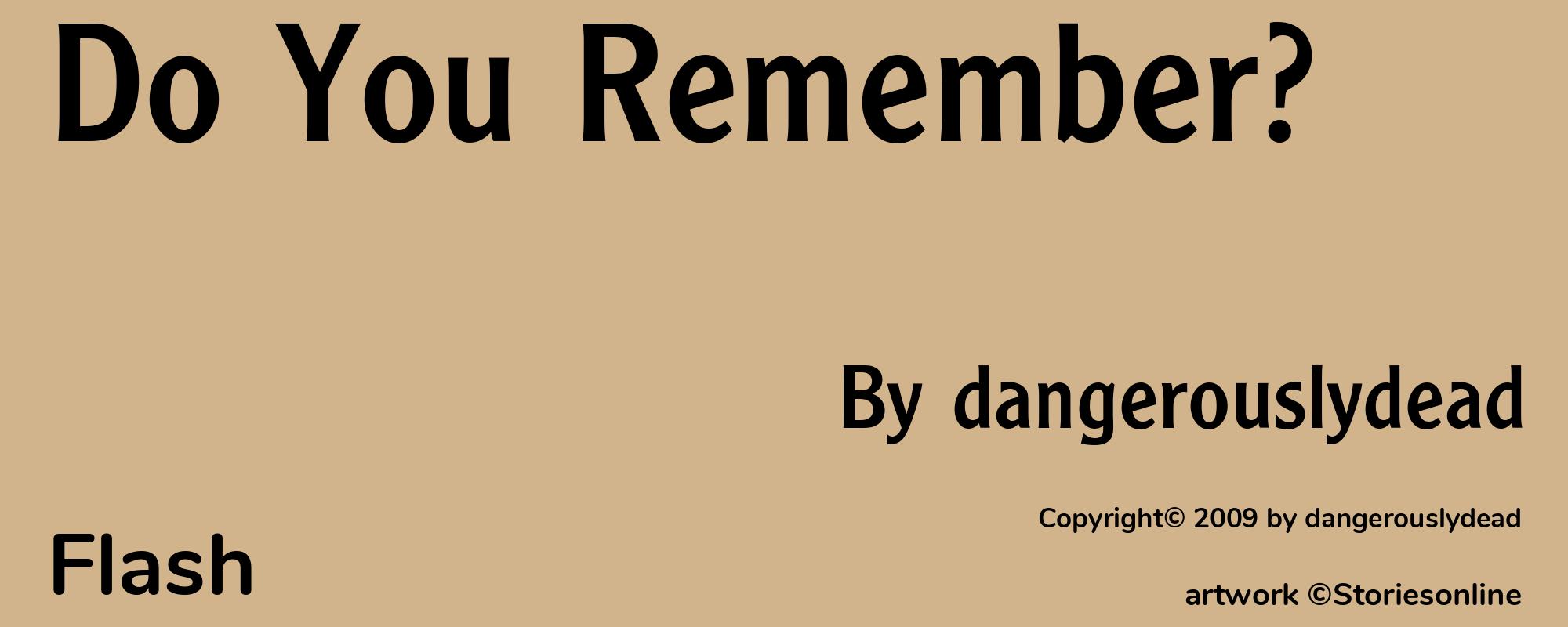 Do You Remember? - Cover