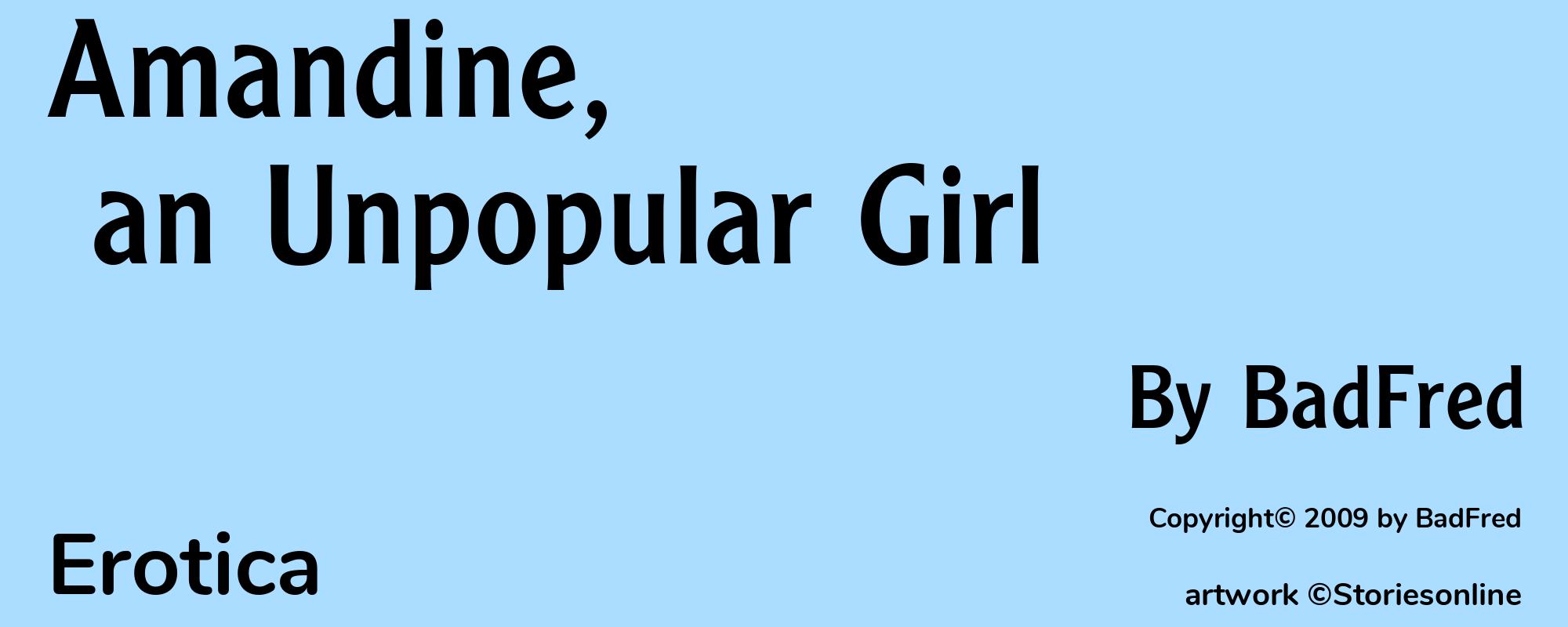 Amandine, an Unpopular Girl - Cover