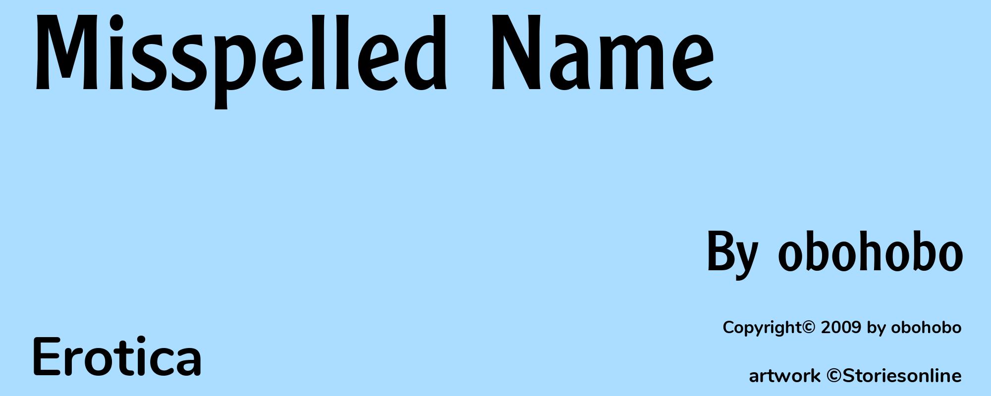 Misspelled Name - Cover