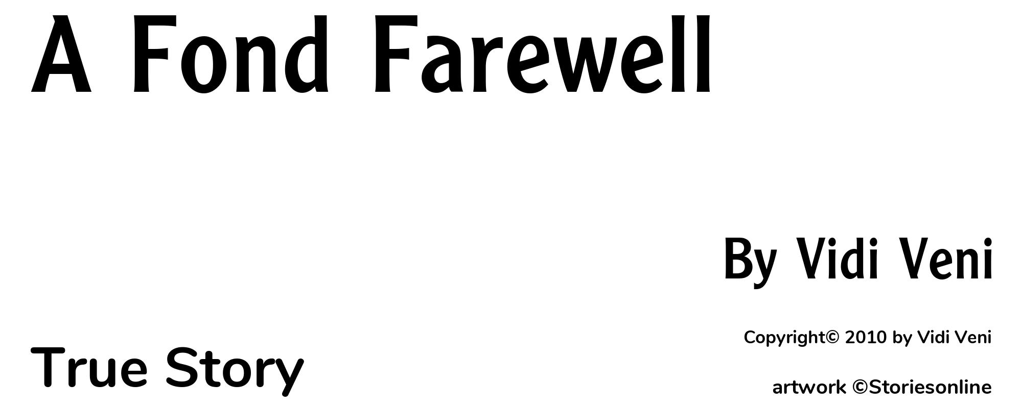 A Fond Farewell - Cover