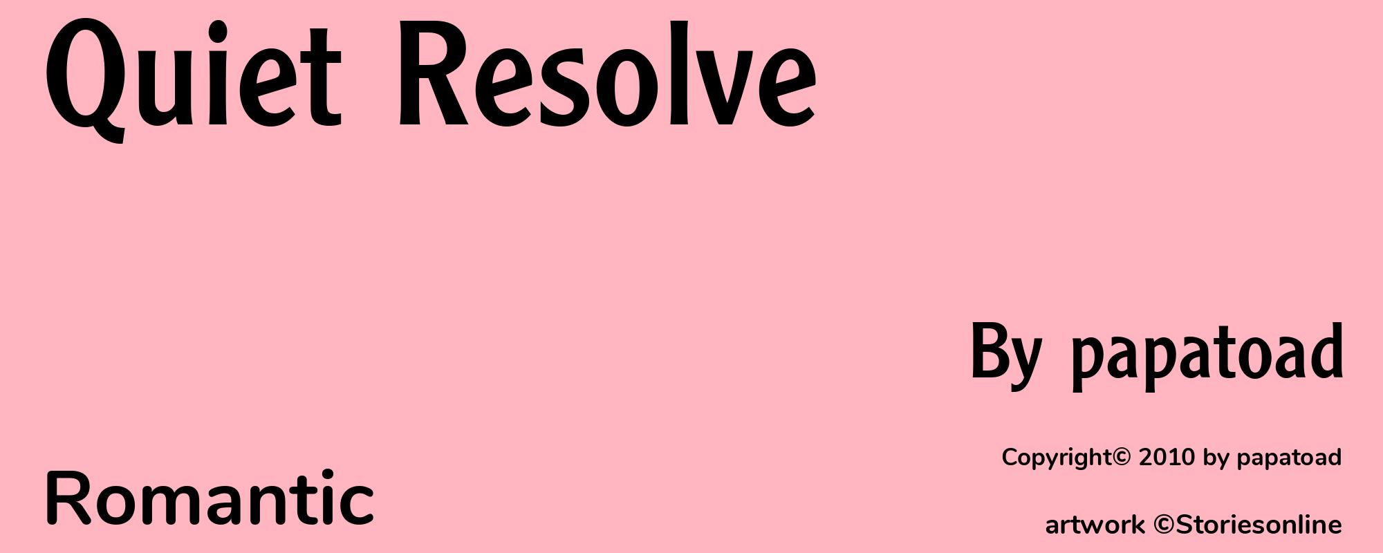 Quiet Resolve - Cover
