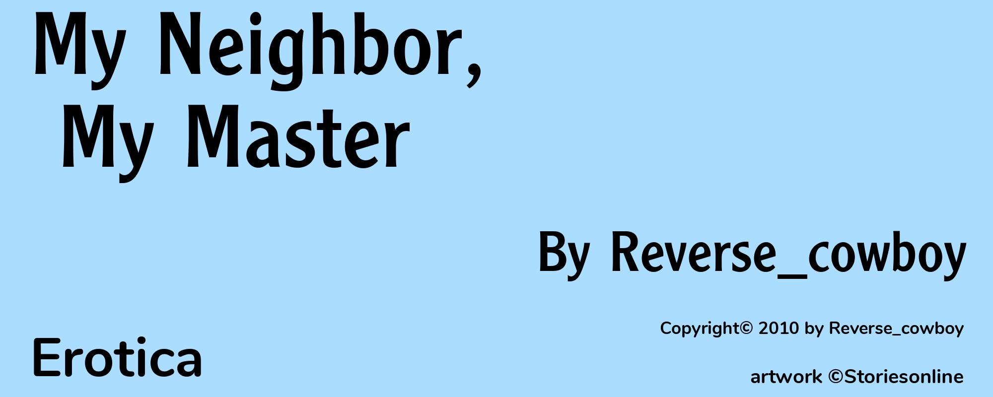 My Neighbor, My Master - Cover