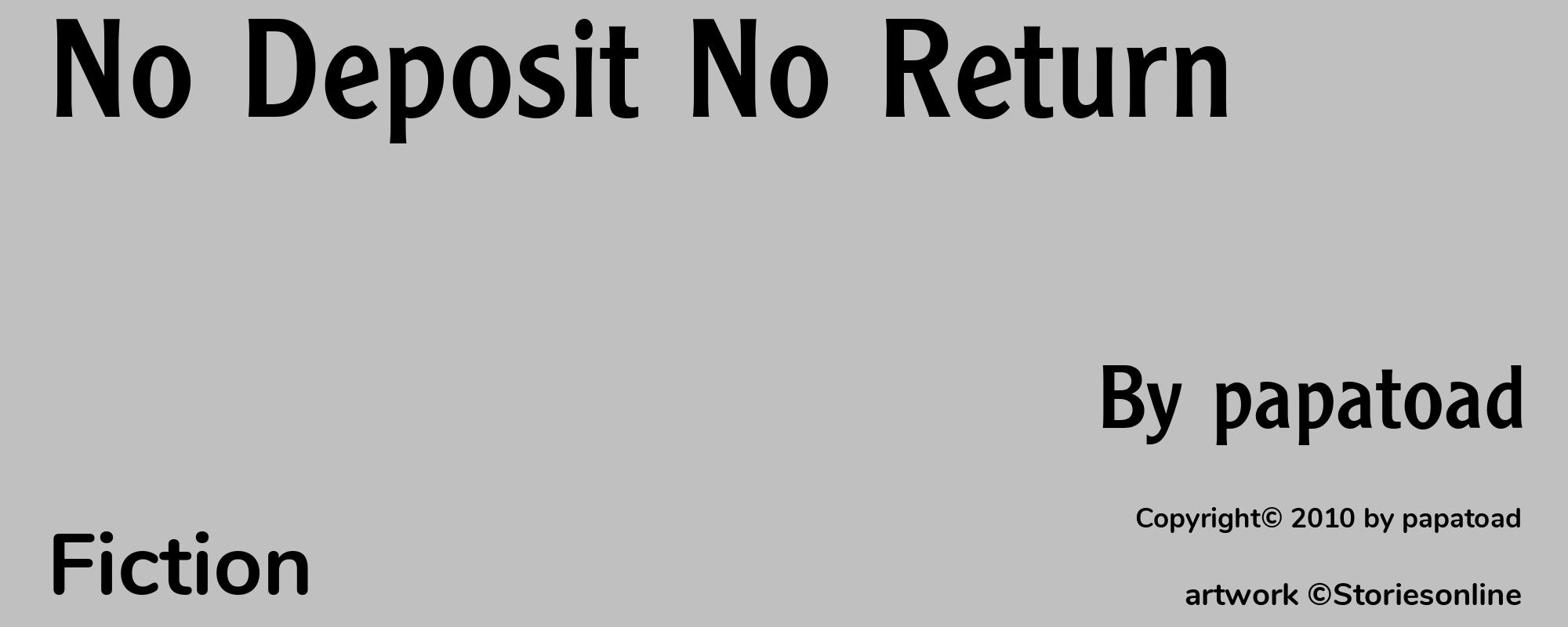 No Deposit No Return - Cover