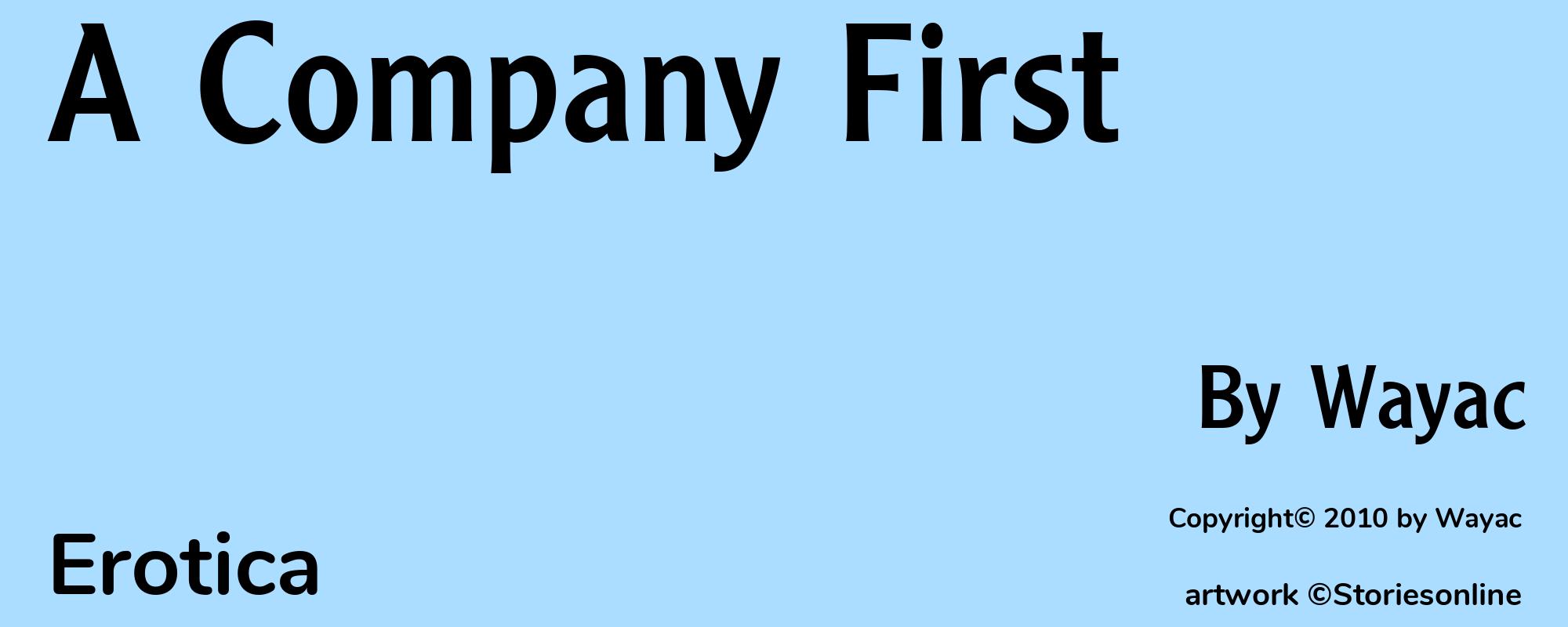 A Company First - Cover