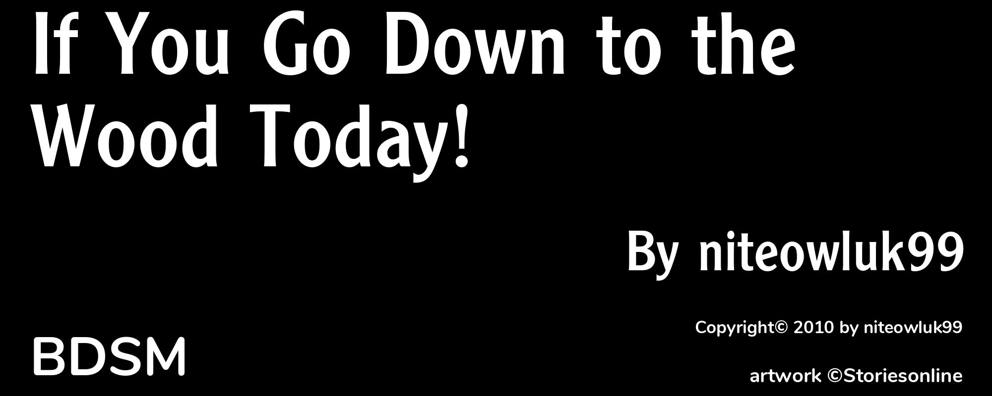 If You Go Down to the Wood Today! - Cover