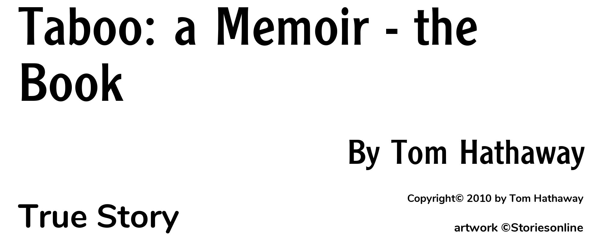 Taboo: a Memoir - the Book - Cover