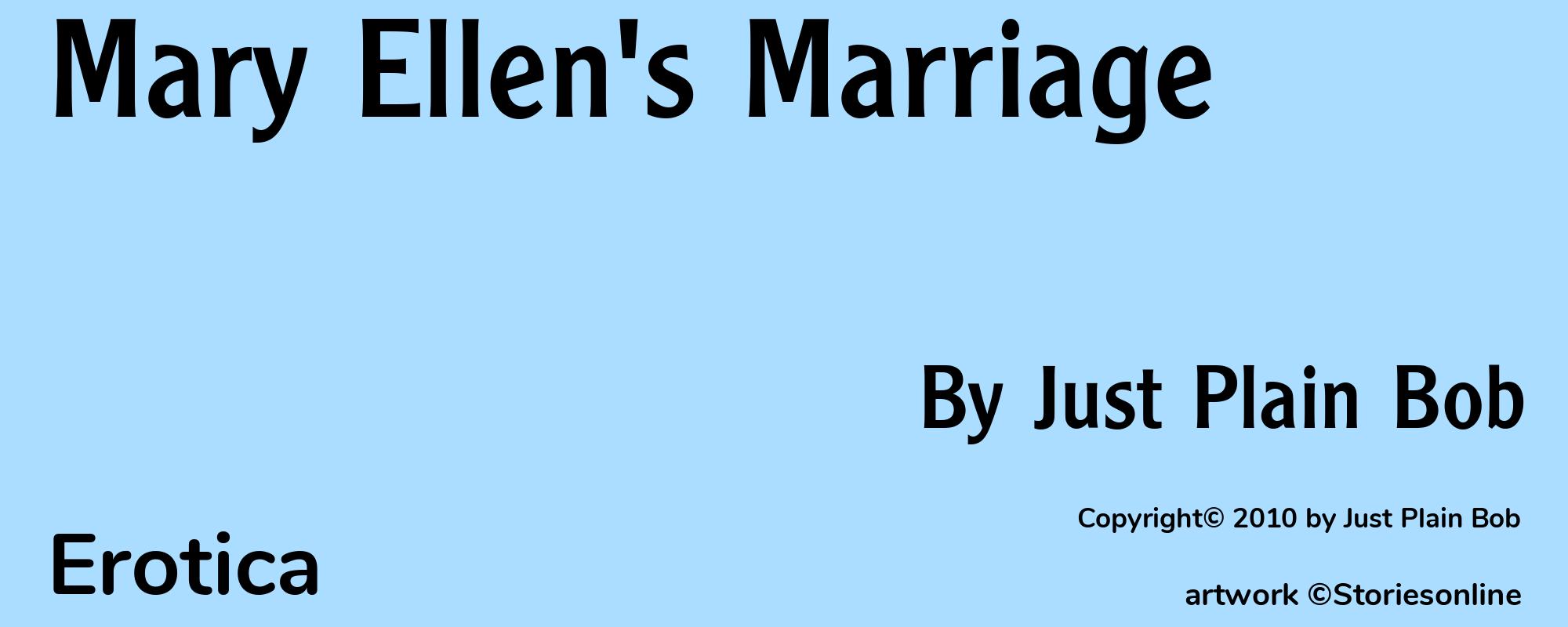 Mary Ellen's Marriage - Cover