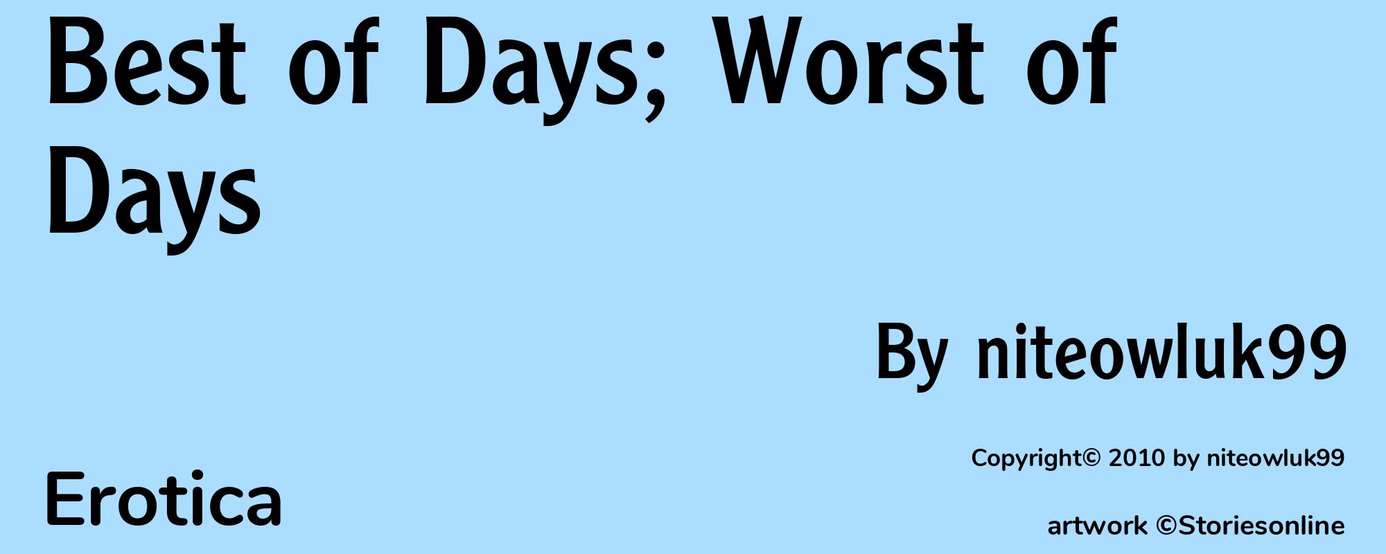 Best of Days; Worst of Days  - Cover