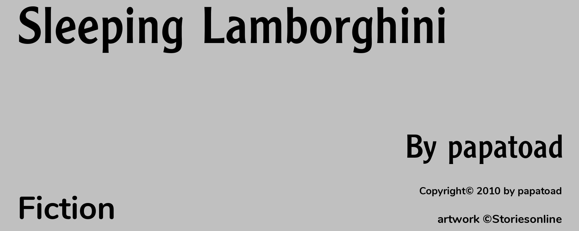 Sleeping Lamborghini - Cover