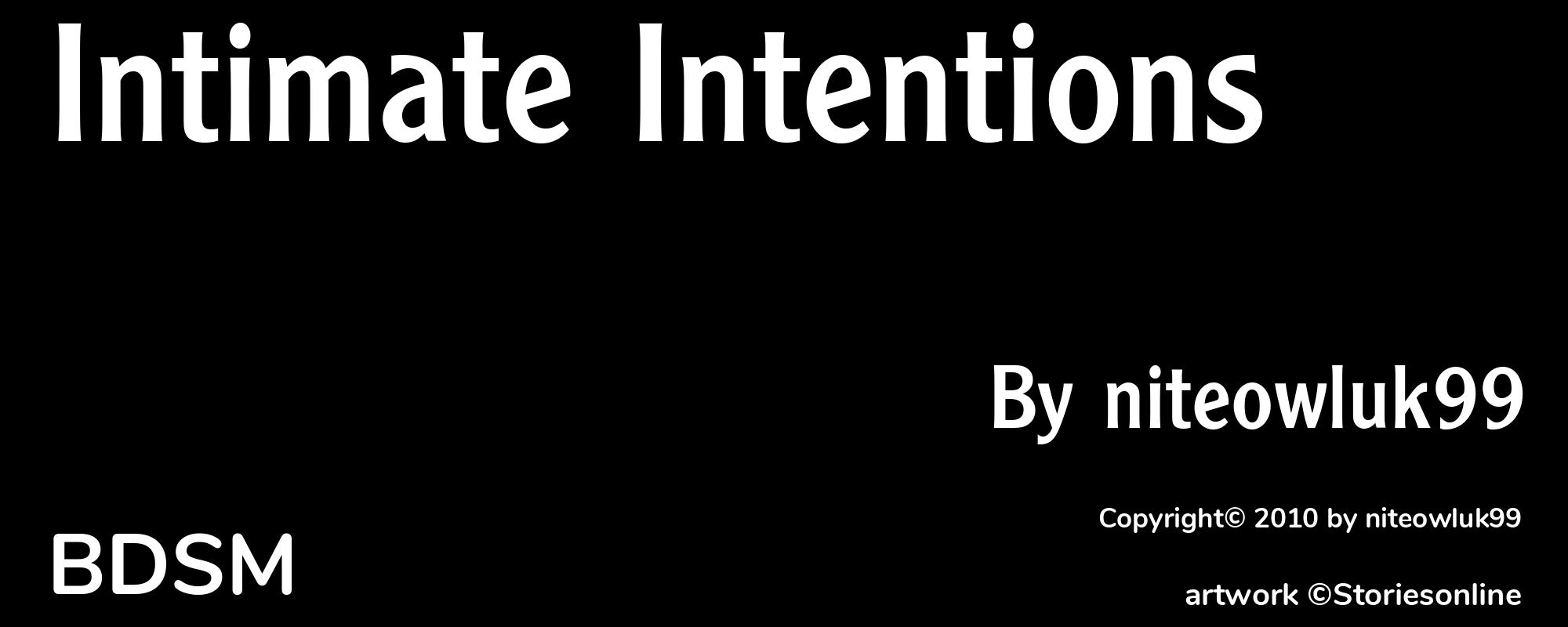 Intimate Intentions - Cover