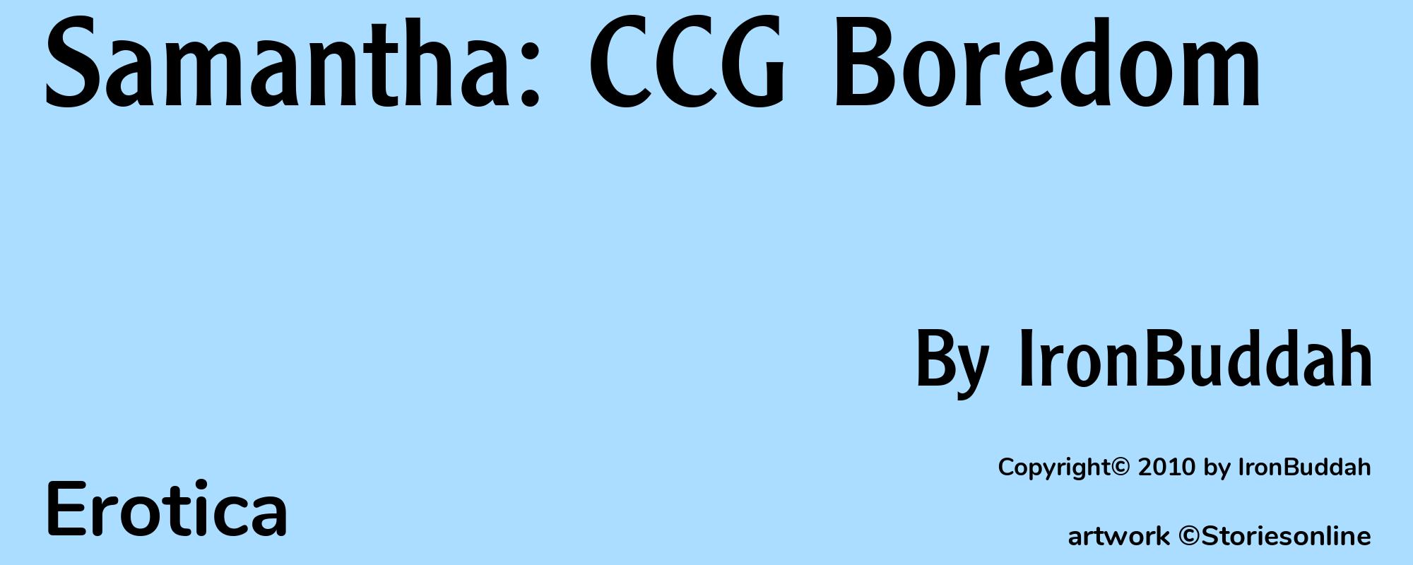 Samantha: CCG Boredom - Cover