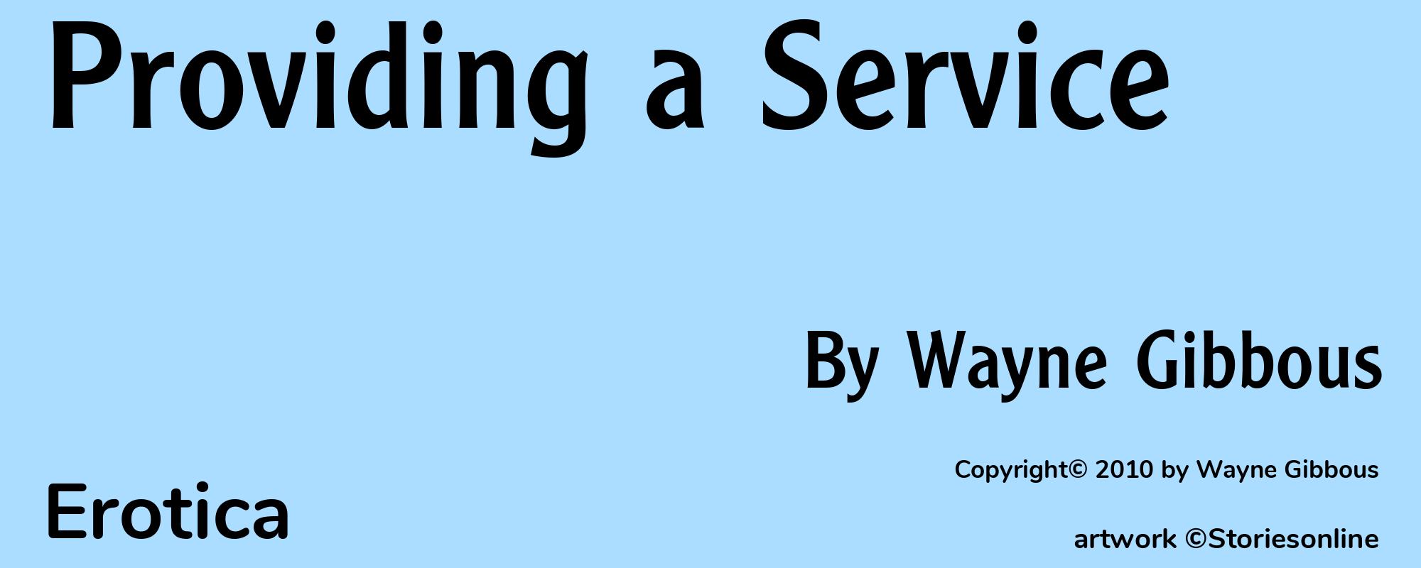 Providing a Service - Cover