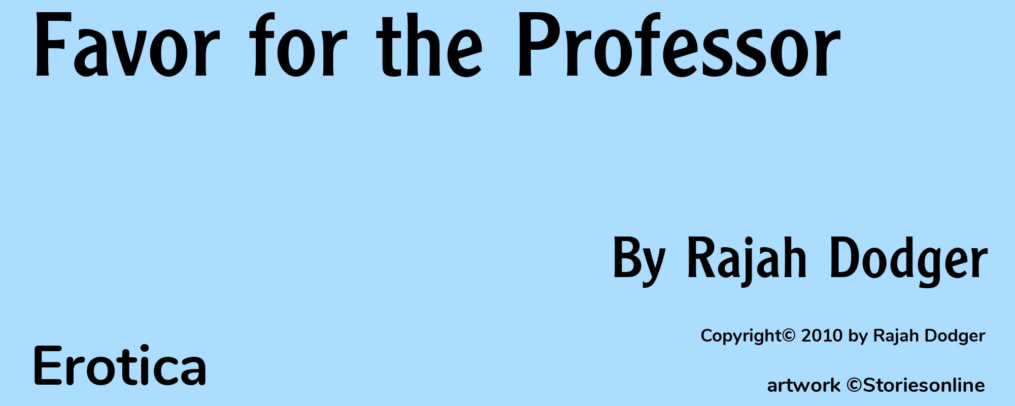 Favor for the Professor - Cover