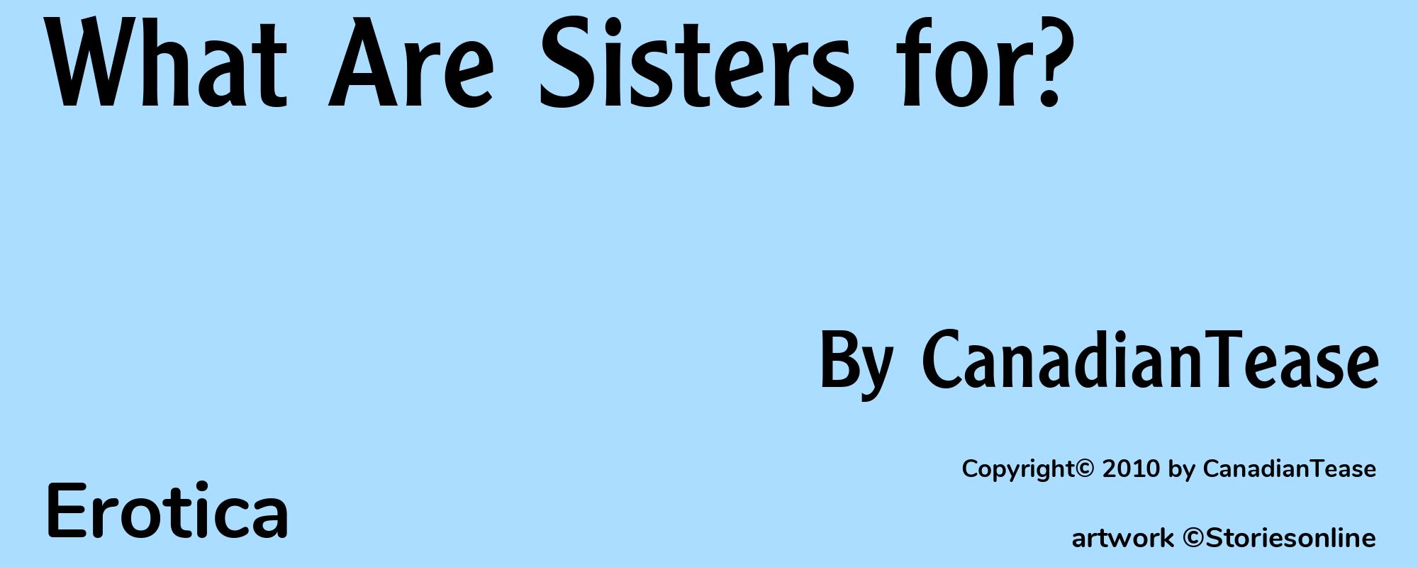 What Are Sisters for? - Cover