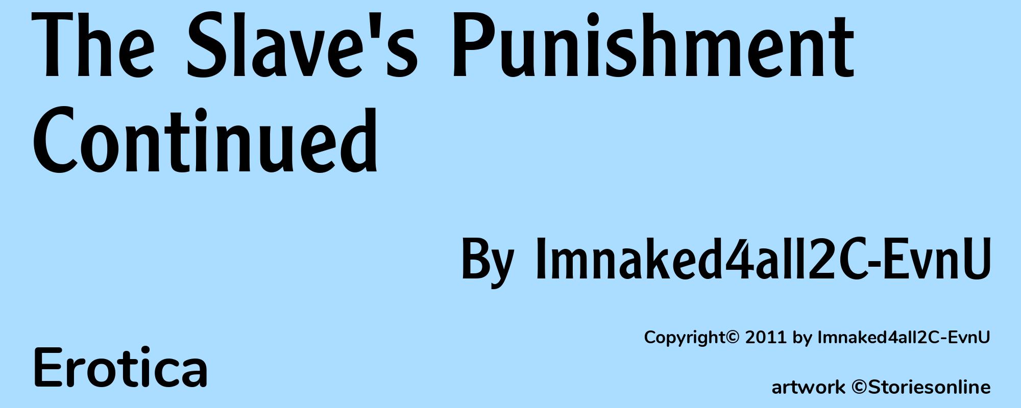 The Slave's Punishment Continued - Cover