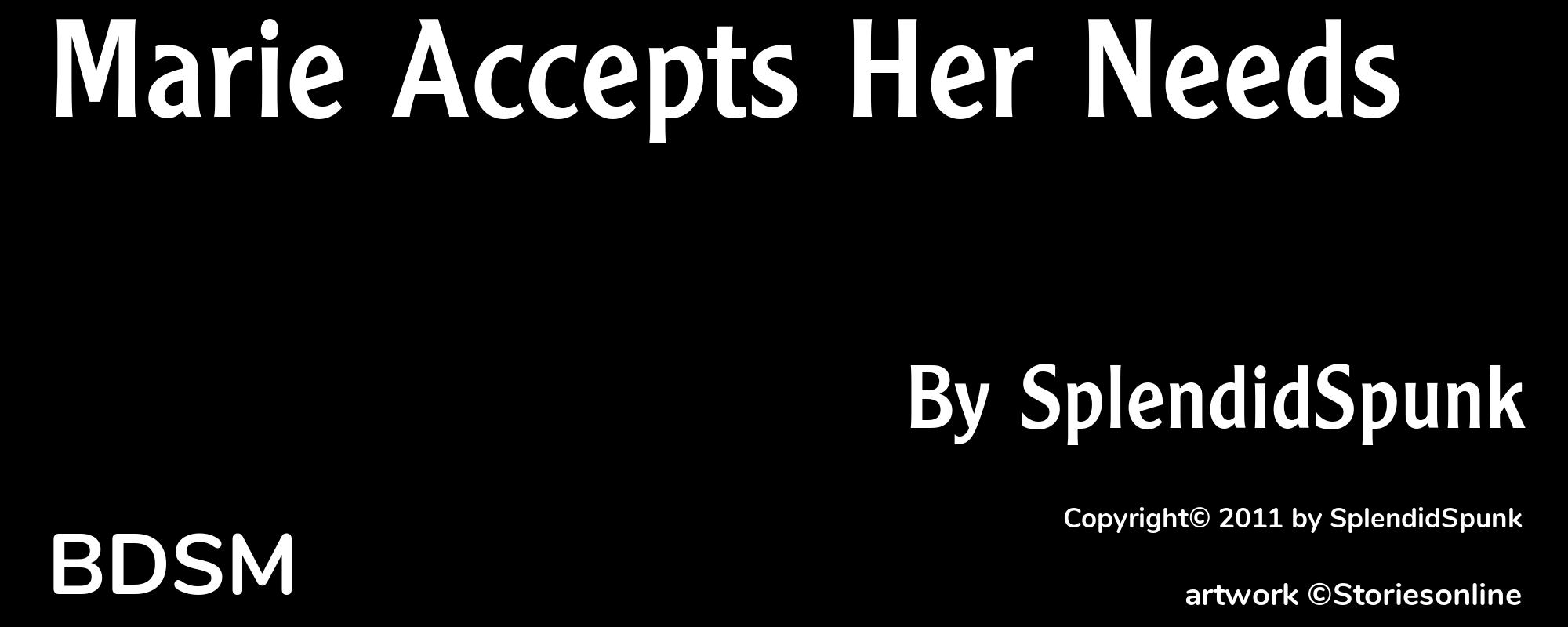 Marie Accepts Her Needs - Cover