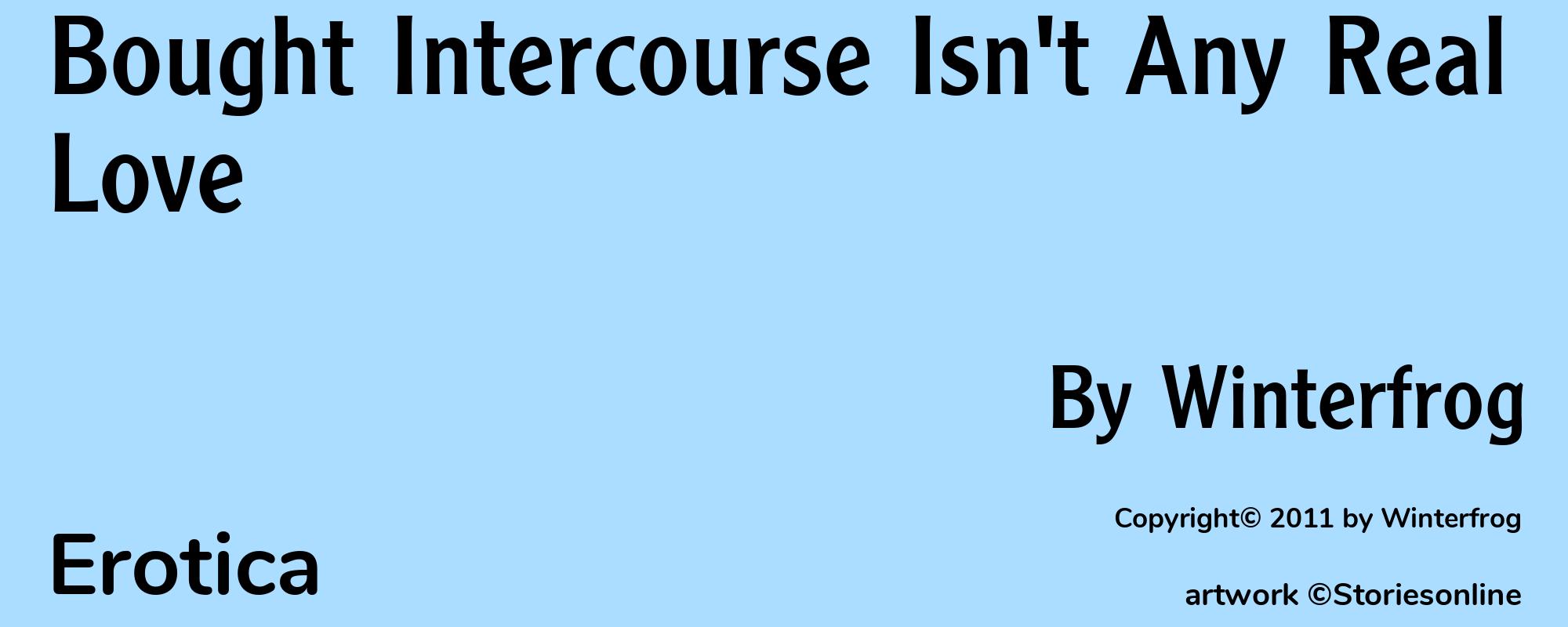 Bought Intercourse Isn't Any Real Love - Cover