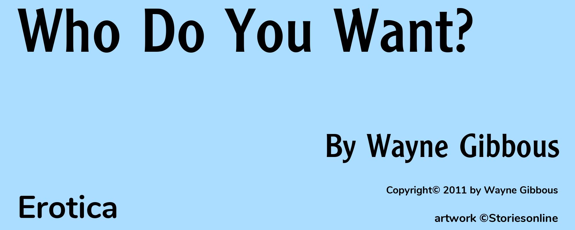 Who Do You Want? - Cover
