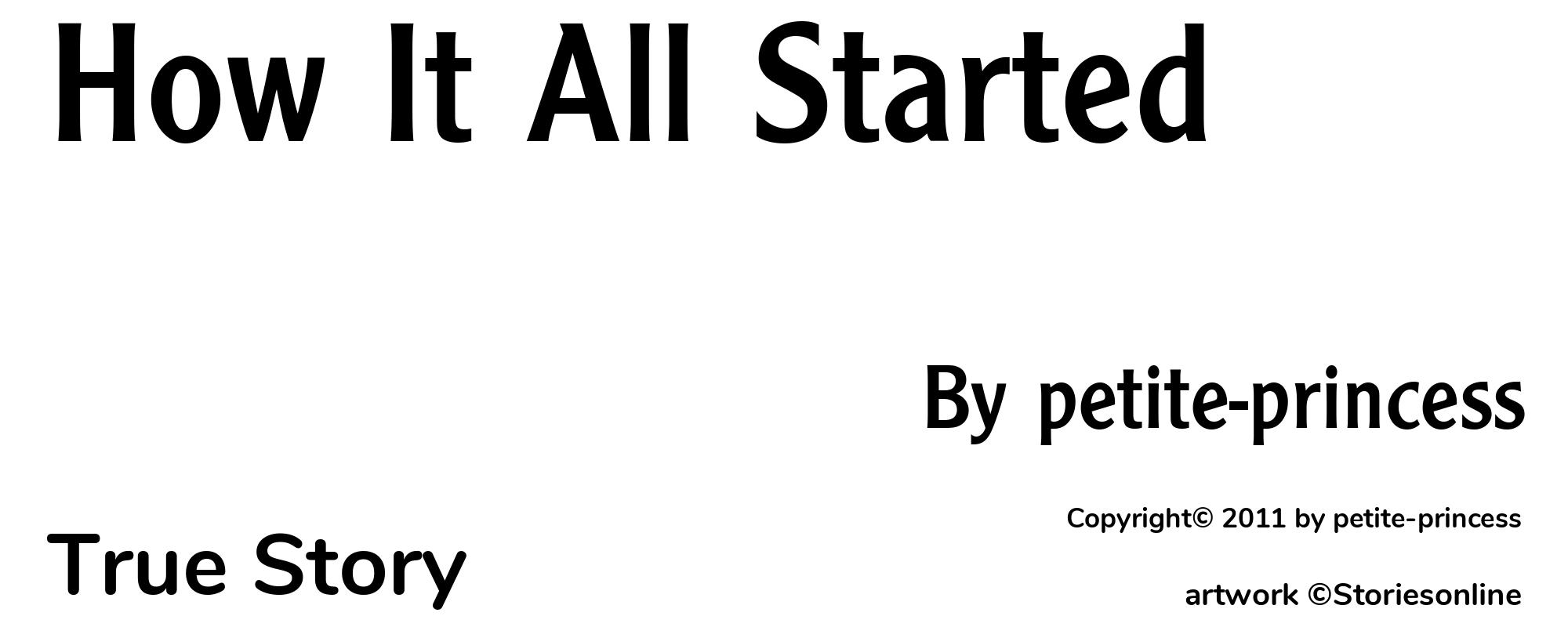 How It All Started - Cover