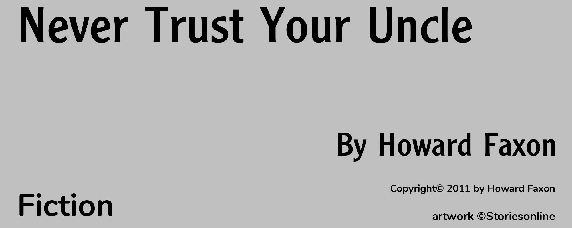 Never Trust Your Uncle - Cover