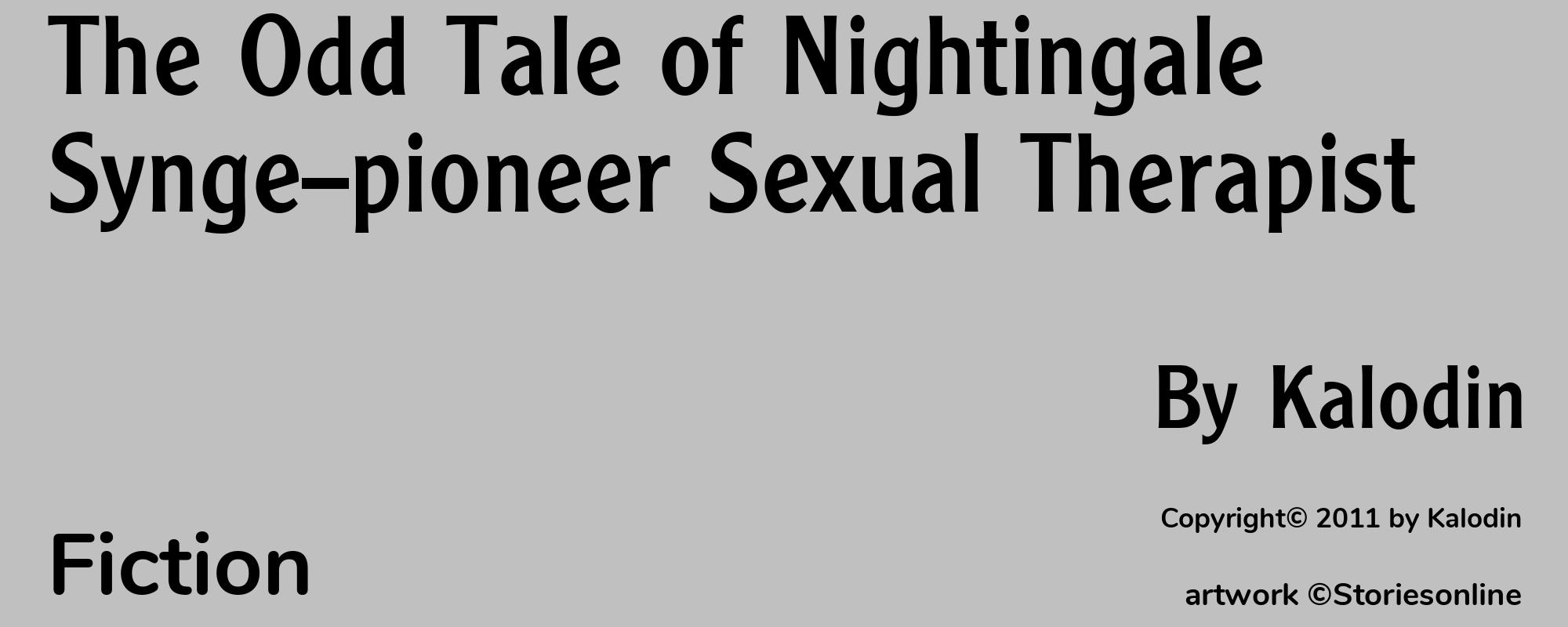 The Odd Tale of Nightingale Synge--pioneer Sexual Therapist - Cover