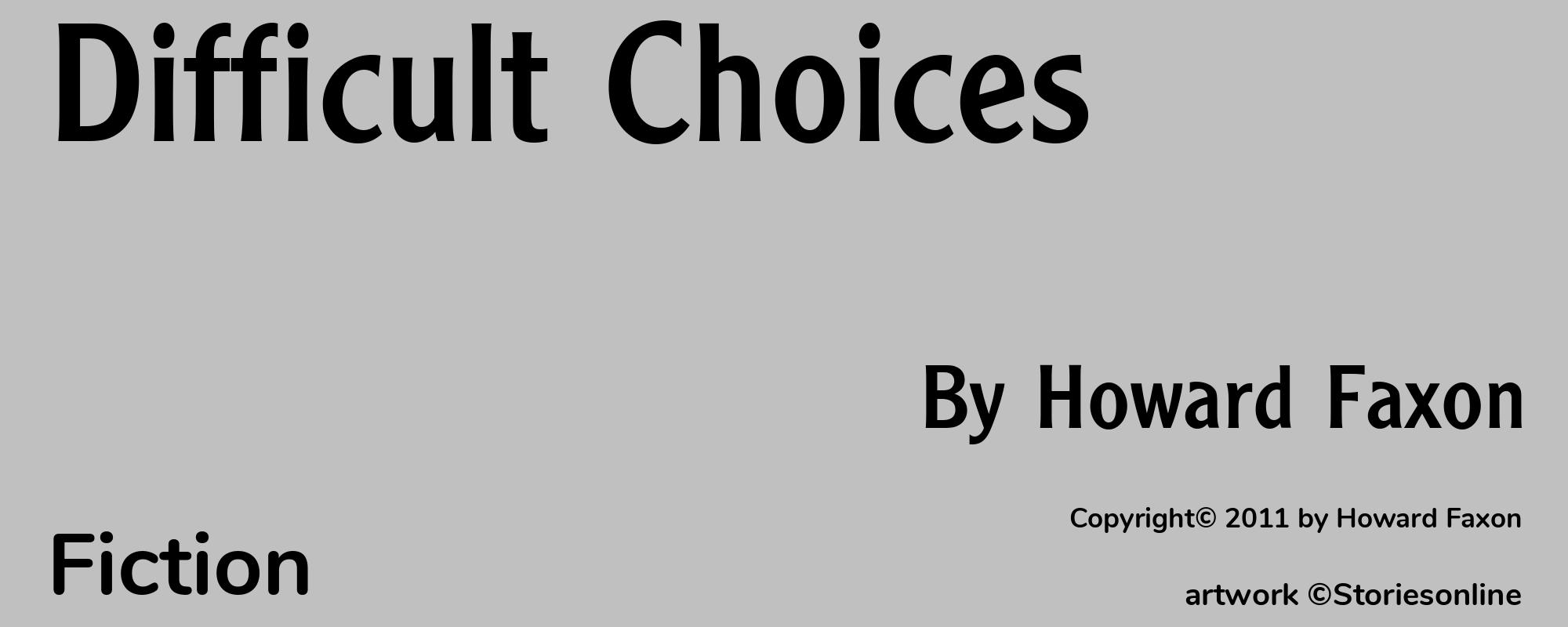 Difficult Choices - Cover