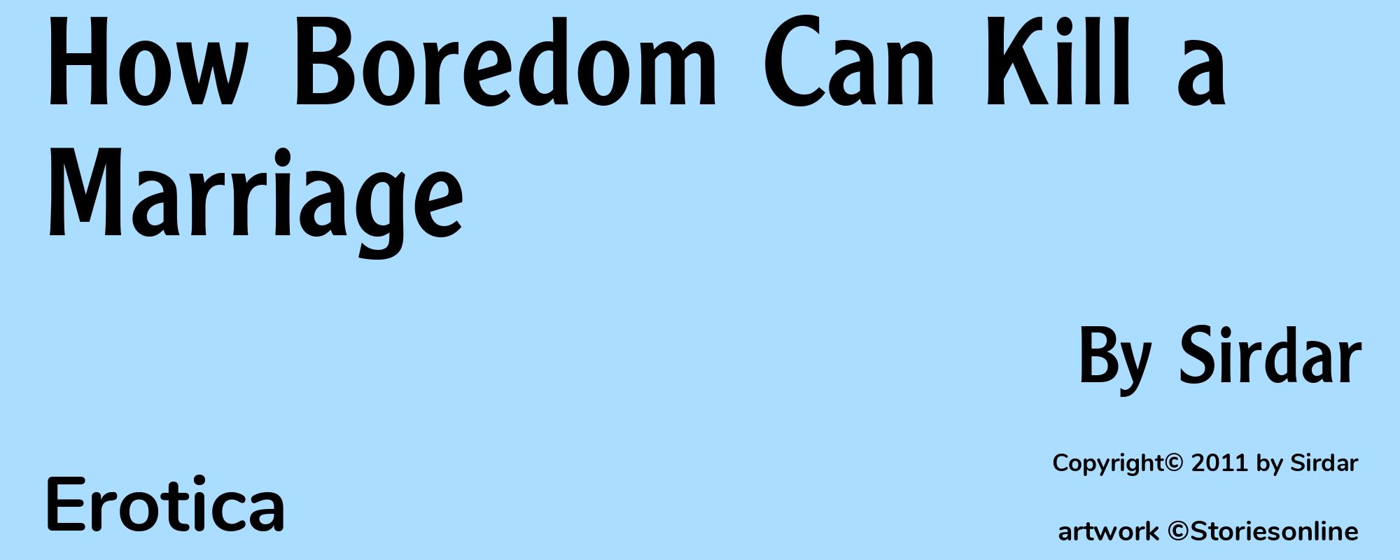 How Boredom Can Kill a Marriage - Cover