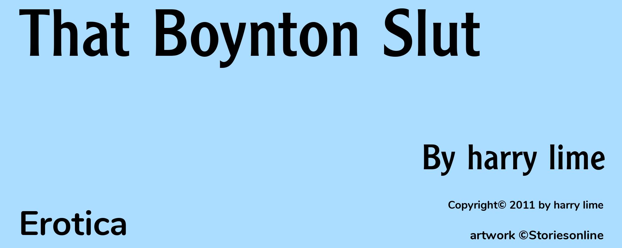 That Boynton Slut - Cover