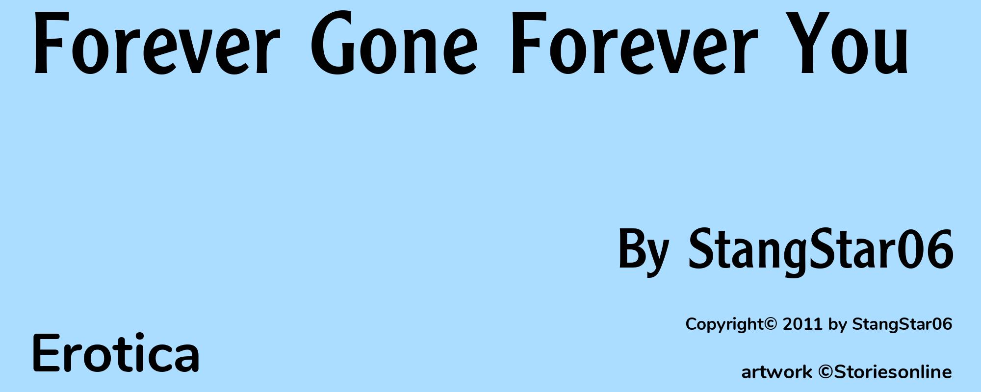Forever Gone Forever You - Cover